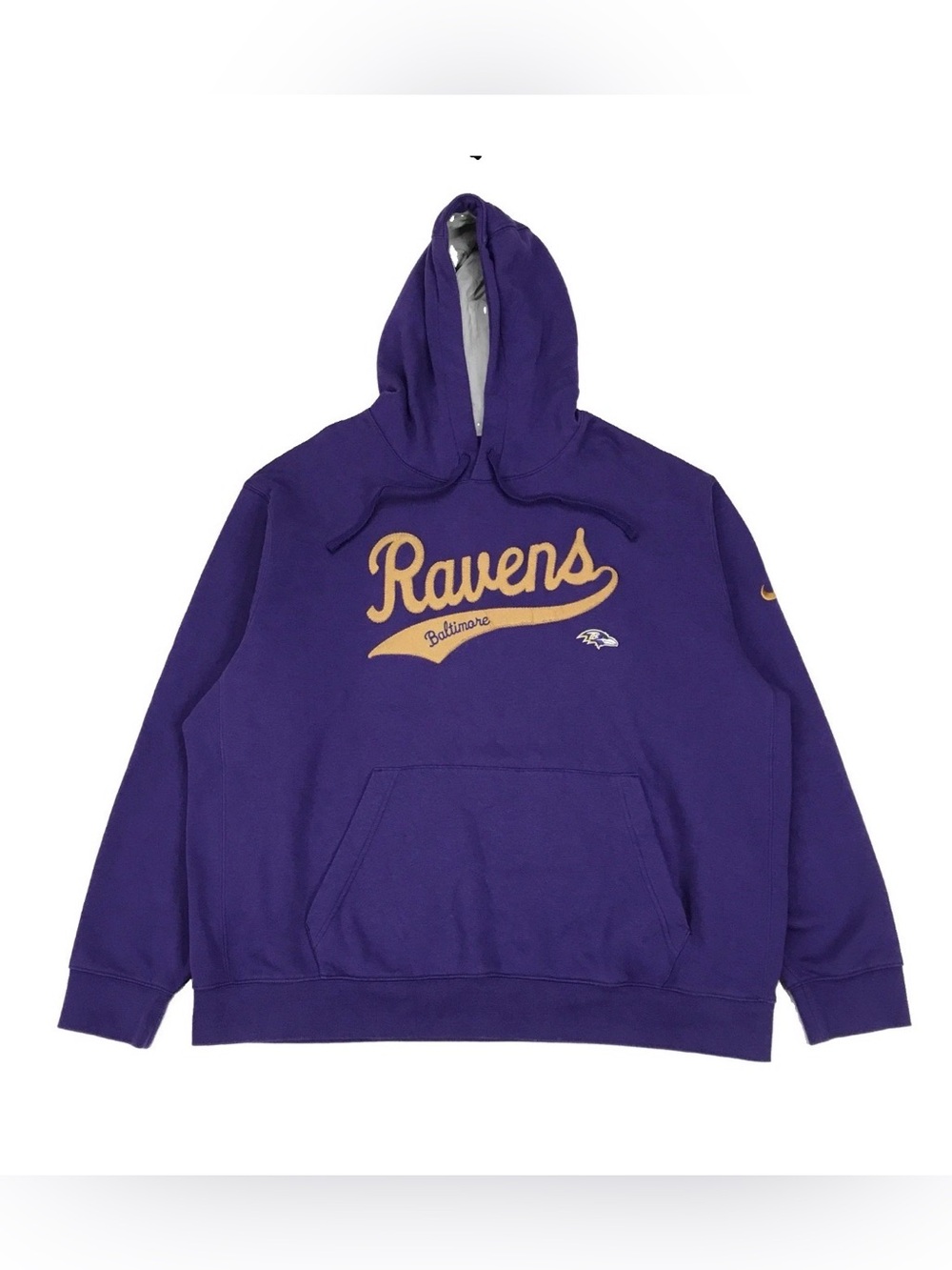 Nike Baltimore Ravens Hoodie 2XL XXL Purple Script Logo Sweatshirt Pullover NFL